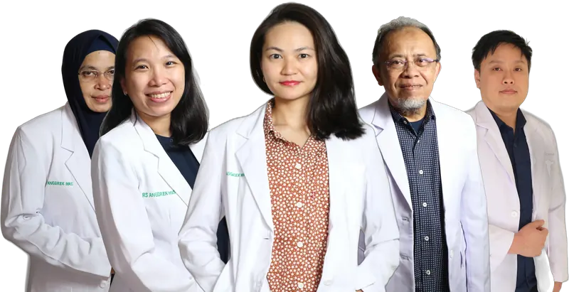 Dokter RS Anggrek Mas: dr. Kurniati Setiarsih, dr. Jennifer, dr. Tissy Fabiola, dr. Hafiz Abubakar, dan dr. Paulus Lukman